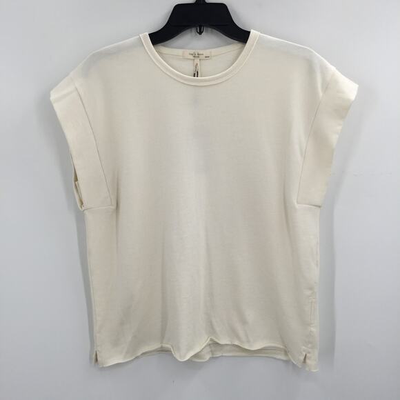 Rag & Bone Ryder Jersey Muscle Tank Top Cutoff Sleeve Macadamia Nut Size X-Small - Picture 2 of 6